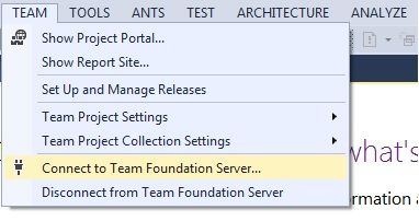 Connect to Team Foundation Server